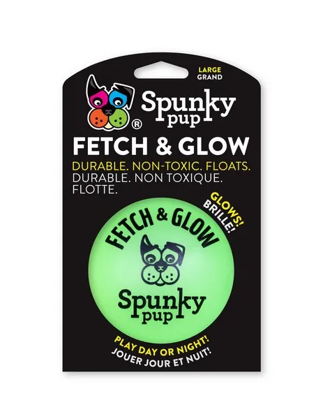 1ea Spunky Pup Fetch & Glow Ball Large - Toys